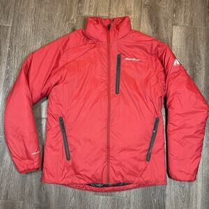 Eddie Bauer Goose Down Puffer Jacket Mens Medium Red Evertherm First Ascent